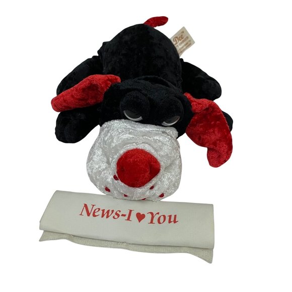 Dan Dee Valentines Dog Holding News I Love You Plush - Picture 1 of 7
